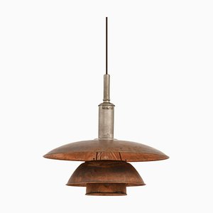 Ceiling Lamp in Copper and Nickel-Plated Steel attributed to Poul Henningsen, 1920s
