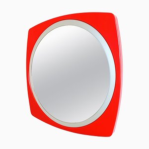 Vintage Space Age Mirror in Red, 1970s