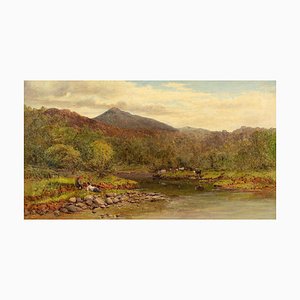 Rosa Müller, Moel Siabod from the Llugwy River, Snowdonia, North Wales, Late 19th Century, Oil Painting