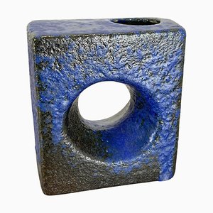 Vase Brutaliste Cubic Hole en Poterie par Piet Vest Ceramics, 1970s