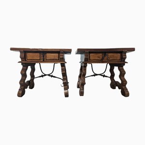 Tables de Chevet Style Renaissance, Espagne, Set de 2