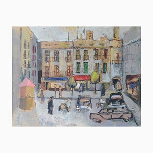 After Maurice Utrillo, French Square, Gouache on Paper