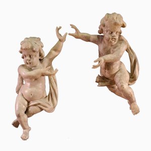 Artista, sculture di putti, Italia, 1740, legno, set di 2