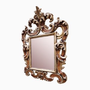 Espejo de madera tallada y dorada, años 30