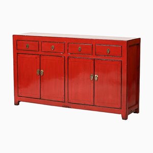 Credenza vintage dipinta in rosso