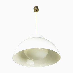 Nickel Plated Brass & White Methacrylate 4006 Pendant Lamp by A. & P.G. Castiglioni for Kartell, 1959