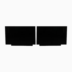 Armarios Saratoga en negro de Massimo & Lella Vigelli para Poltronova, años 60. Juego de 2