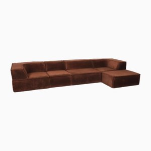 Trio Modular Sofa in Brown Teddy by Team Form AG for COR, 1969, Set of 5