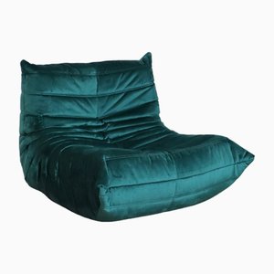 Sillón Togo de terciopelo petróleo de Michel Ducaroy para Ligne Roset, 1972