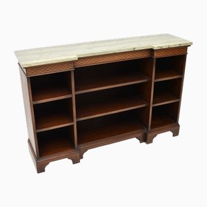 Antique Marble Top Open Bookcase / Sideboard, 1910s