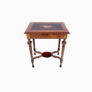 Walnut Inlaid Side Table, Northern Europe, 1880s