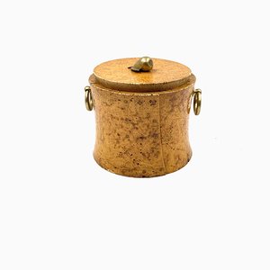 Mid-Century Cork and Brass Box, France, 1950s