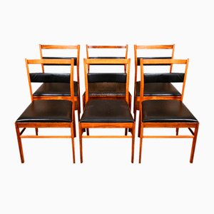 Danish Jacaranda and Leather Dining Chairs, 1960s, Set of 6