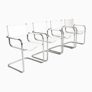 Vintage Dining Room Chairs with Chrome Tubular Frame, Set of 4