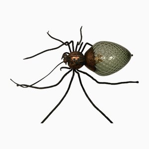 Metal and Glass Spider Lamp