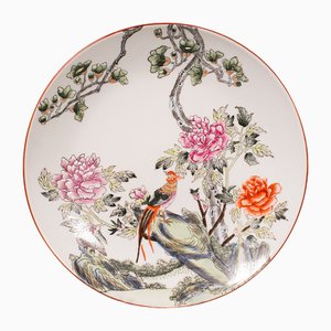 Plato chino vintage con pájaros, años 40