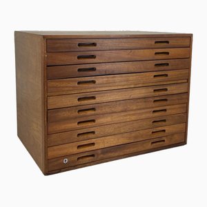Midcentury Plan Chest with Inset Handles, 1960s