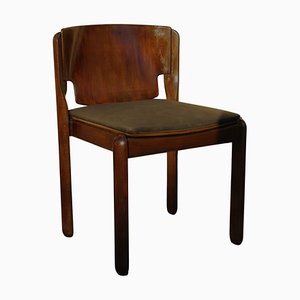 Walnut Chair Mod. 122 attributed to Vico Magistretti for Cassina, Italy, 1960s