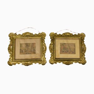 Antique French Rococo Style Gilt Bronze Picture Frames, 1890s, Set of 2