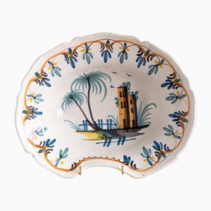 Late 18th Century Faience Polychrome Barbers Bowl from Nevers