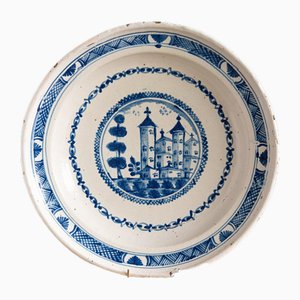 Large Early 18th Century Faience Blue & White Platter from Nevers