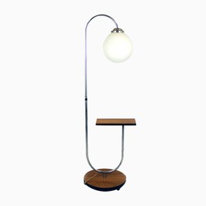 Lámpara de pie Bauhaus Art Déco de Jindrich Halabala, años 40