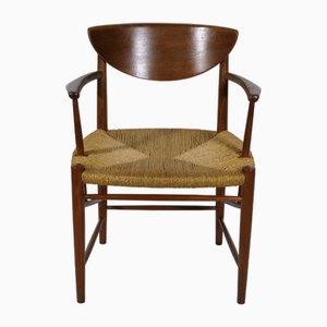 Dänischer Modell Nr. 317 Sessel aus Teak mit Armlehnen aus Papierkordel von Peter Hvidt & Orla Molgaard-Nielsen für Soborg Mobelfabrik, 1960er