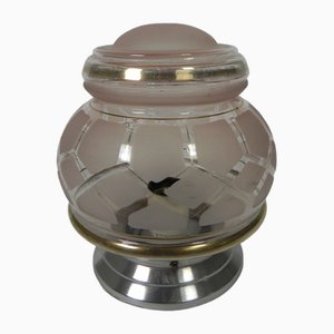 Art Deco Ceiling Lamp with Glass Shade, 1930s