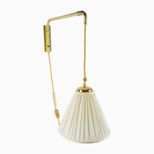 Art Deco Height Adjustable Brass Wall Lamp, 1920s