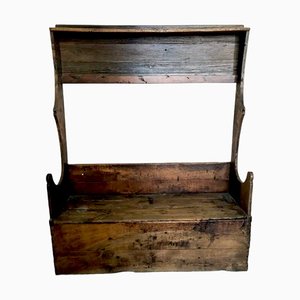 Antique North Spanish Bench with Storage, Late 19th Century