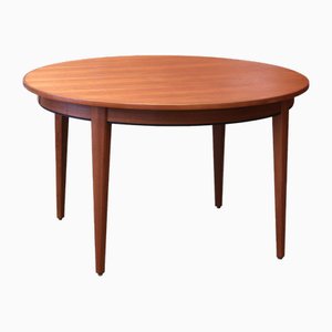 Round Expandable Dining Table in Teak from Omann Jun, 1960s