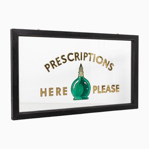 Reverse Painted Glass Chemist Sign, 1940s