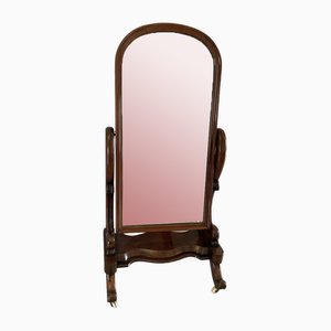 Antique Victorian Mahogany Cheval Mirror, 1860s