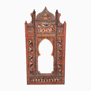 North African Berber Tribal Handcrafted Mirror Frame in Cedar Wood