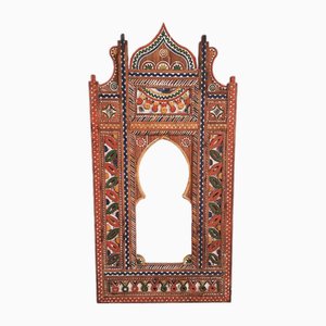 Specchio berbero nordafricano realizzato a mano con cornice in legno di cedro