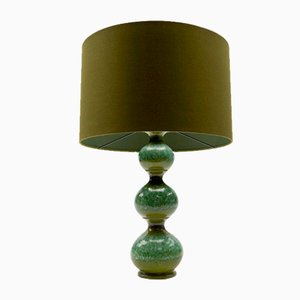 Lámpara de mesa de cerámica verde de Kaiser Leuchten, años 60