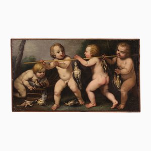 Italienischer Schulkünstler, Cherub Games, 1670, Öl auf Leinwand