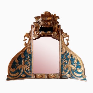 18th Century Italian Blue and Gold Church Mirror