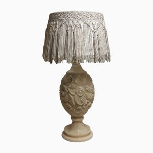 Vintage Table Lamp with Cream-Colored Alabaster Base, 1970s