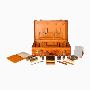 Edwardian Dressing Case with Silver Accessories by Walker & Hall, 1928