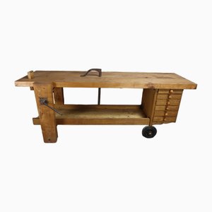 Wooden Workbench on Castors
