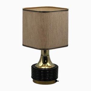 Large Table Lamp in Brass and Metal, Italy, 1960s