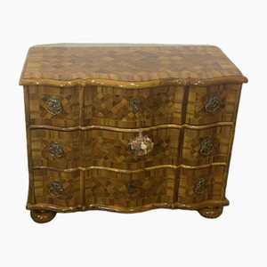 Small Baroque Chest of Drawers in Walnut with Parquetry, 1760s