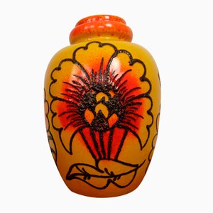 Große Glasierte Pop Art Lava Keramik 286-51 Vase von Scheurich, Deutschland, 1970er