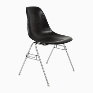 DSX Stacking Chair in Black Fiberglass by Charles & Ray Eames for Herman Miller, USA, 1954