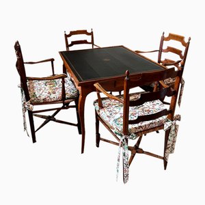 Spieltisch und Stühle, 1750er, 5 . Set