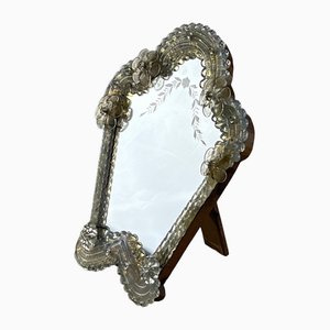 Espejo Mid-Century veneciano de cristal de Murano, años 60
