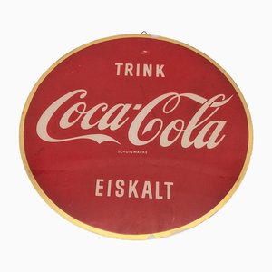 Advertising Sign Trink Coca Cola - Eiskalt, 1959