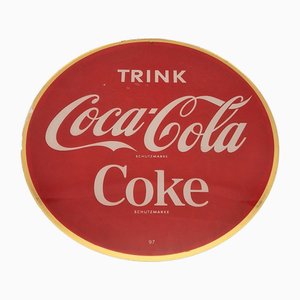 Werbeschild Trink Coca Cola - Eiskalt, 1959