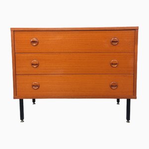 Skandinavische Vintage Kommode aus Teak & Schwarzem Metall, 1960er